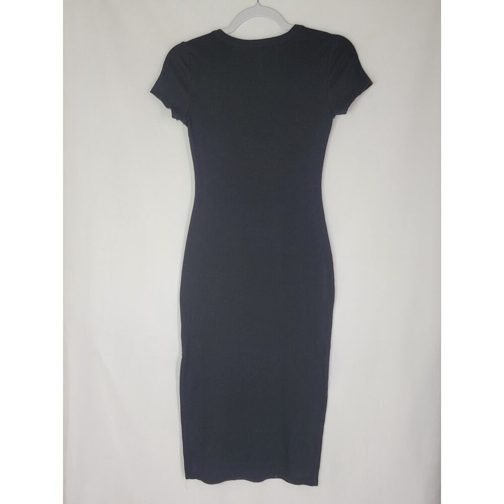 NO BOUNDARIES Black Bodycon Fitted Stretchy Short Sleeve Dress Size S - Picture 3 of 8